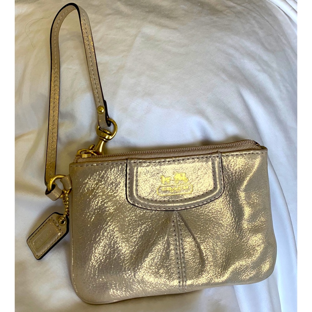 Coach Wristlet in shimmery gold